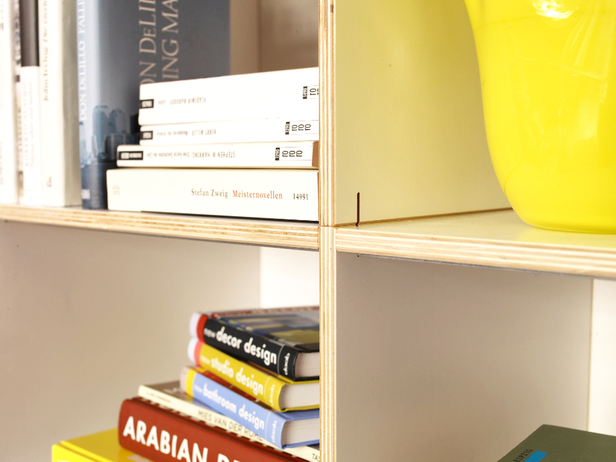 Modulansicht Bücherregalsystem Hannover Birkenschichtholz 12 mm stark